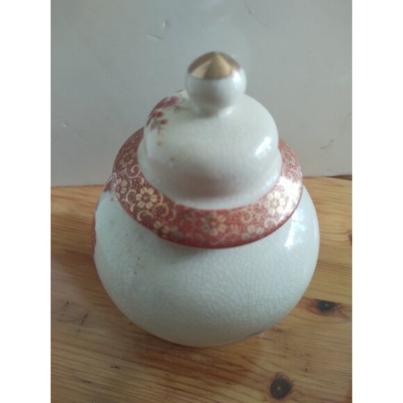 Vintage Japanese Ceramic Peacock Ginger Jar by Satsuma 6" - Picture 9 of 16